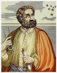 Porträt von Ferdinand Magellan (1480-1521) mit Navigationsinstrumenten